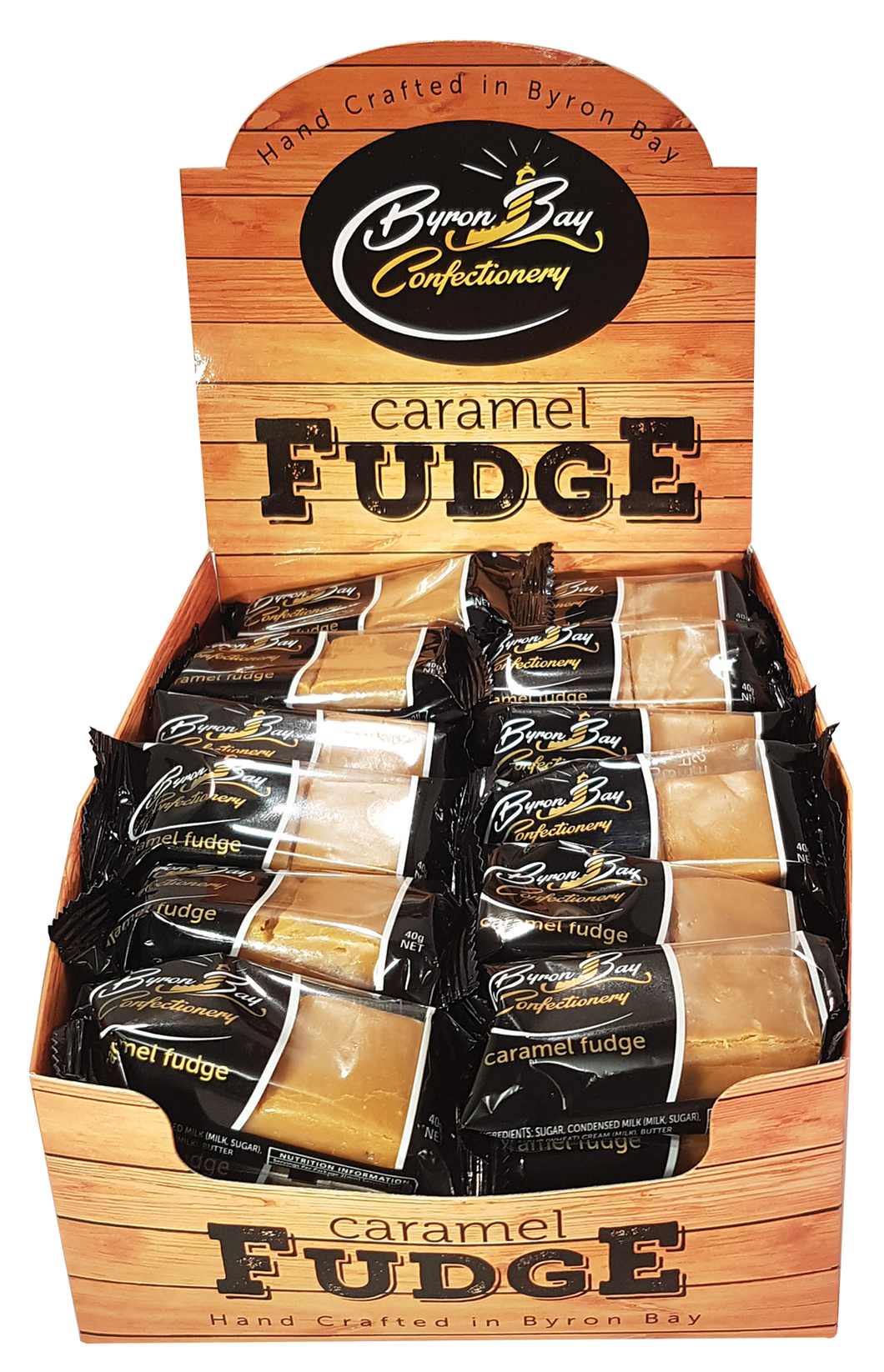 Byron Bay Confectionery Caramel Fudge Bulk Retail Pack 36 x 40g